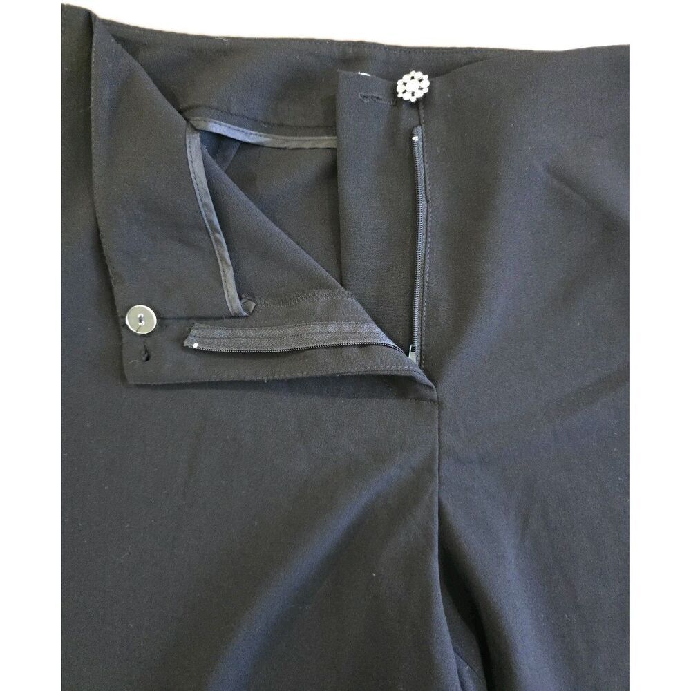 Versailles Wide Leg Dress Pants Womens Size 14 Black Side Slit - Picture 8 of 9